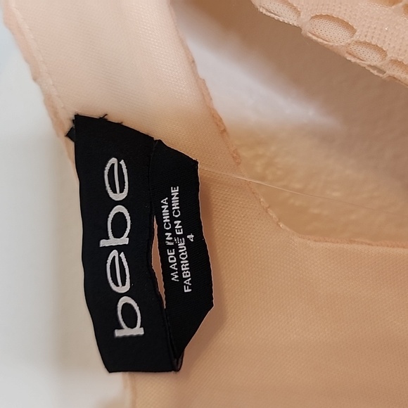 NEW Bebe Allie Deep V Neckline Lace Dress Bodycon Retro Summer Vintage Barbie - Picture 5 of 15